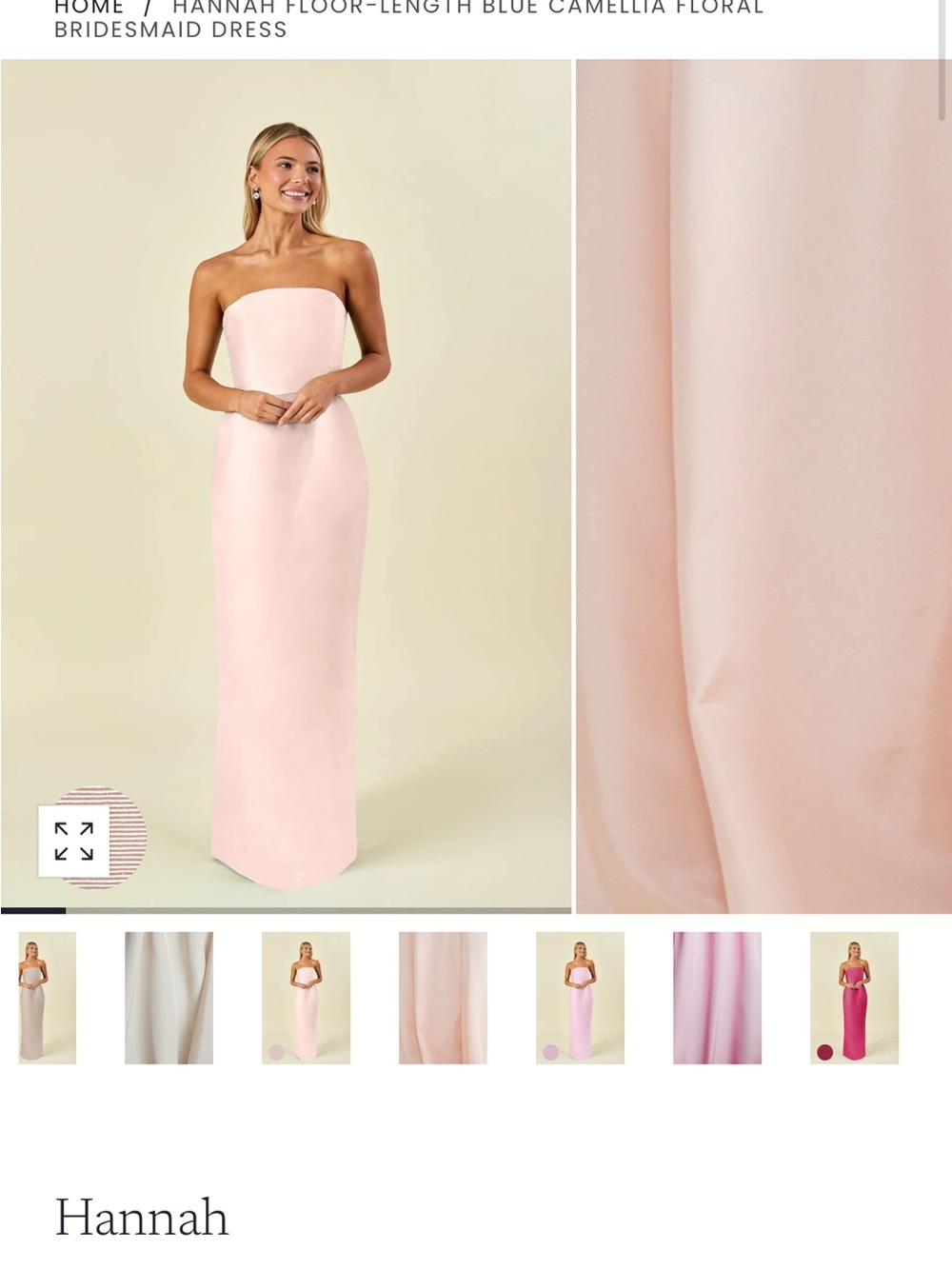 Lulakate Hannah Strapless Floor-Length Dress in Blush Pink